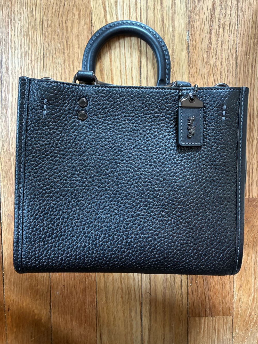 Coach Black Pebbled Leather colorblock rogue 20 - Picture 2 of 14